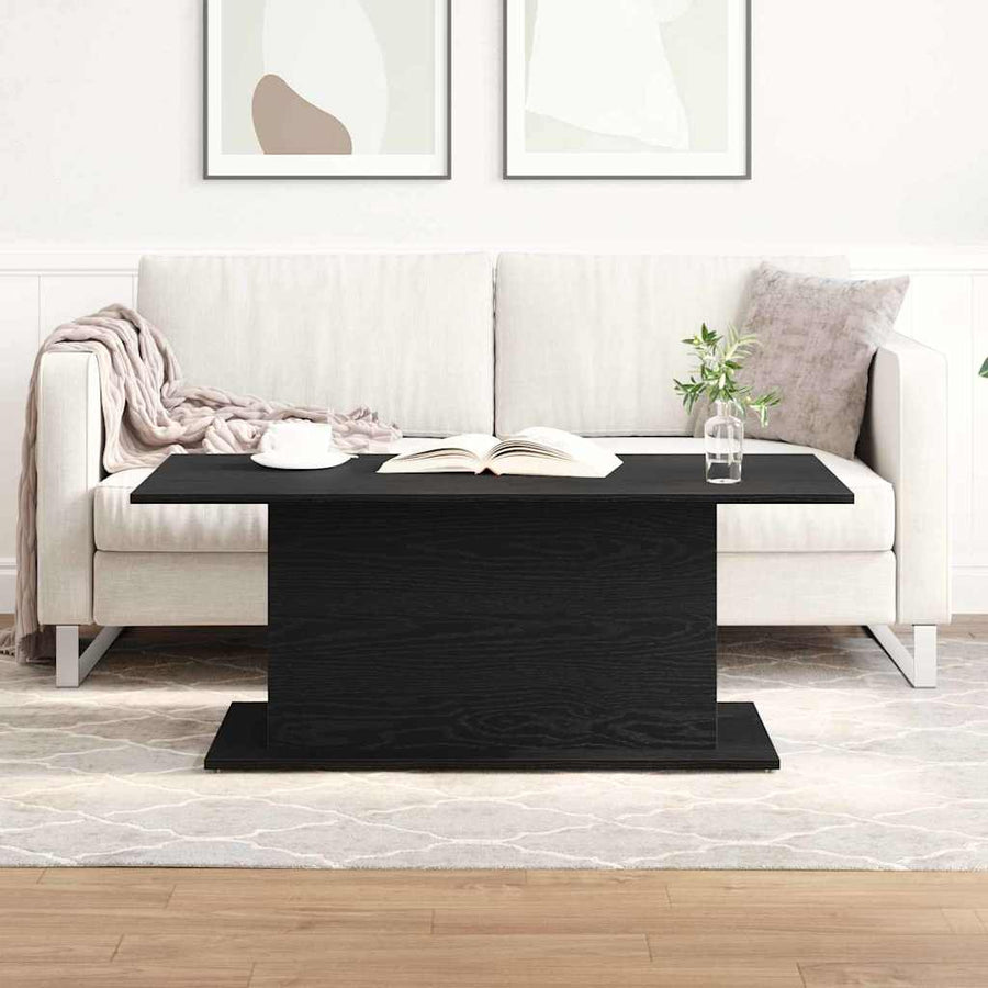 Salontafel Zwart Eiken 102 x 55,5 x 40 cm Bewerkt hout