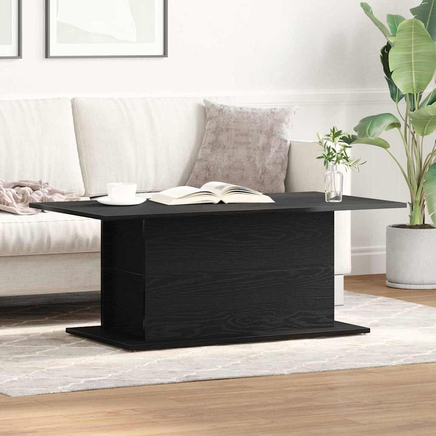 Salontafel Zwart Eiken 102 x 55,5 x 40 cm Bewerkt hout