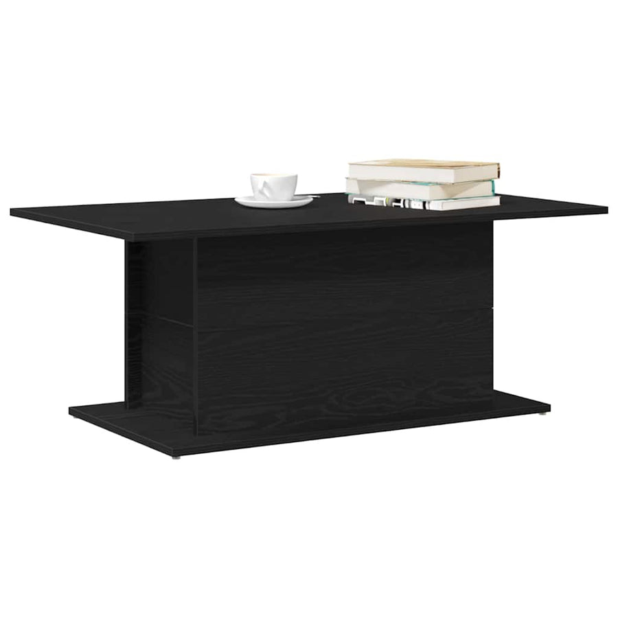 Salontafel Zwart Eiken 102 x 55,5 x 40 cm Bewerkt hout