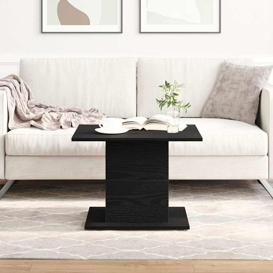 Salontafel Zwart Eiken 55,5 x 55,5 x 40 cm Bewerkt hout