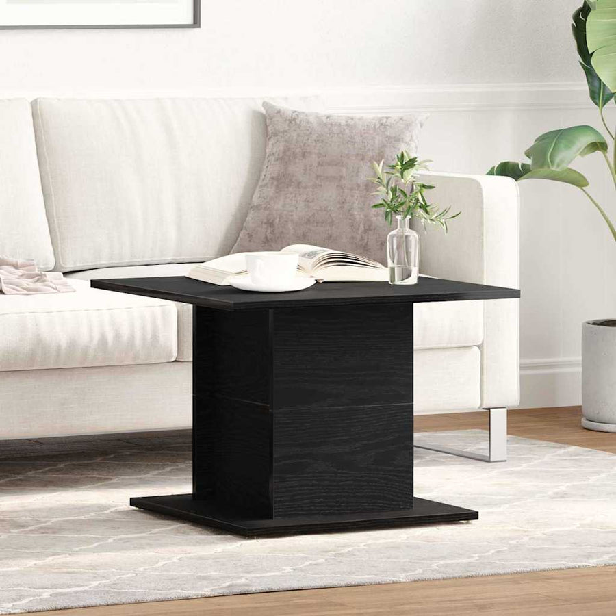 Salontafel Zwart Eiken 55,5 x 55,5 x 40 cm Bewerkt hout