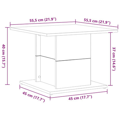 Salontafel Zwart Eiken 55,5 x 55,5 x 40 cm Bewerkt hout