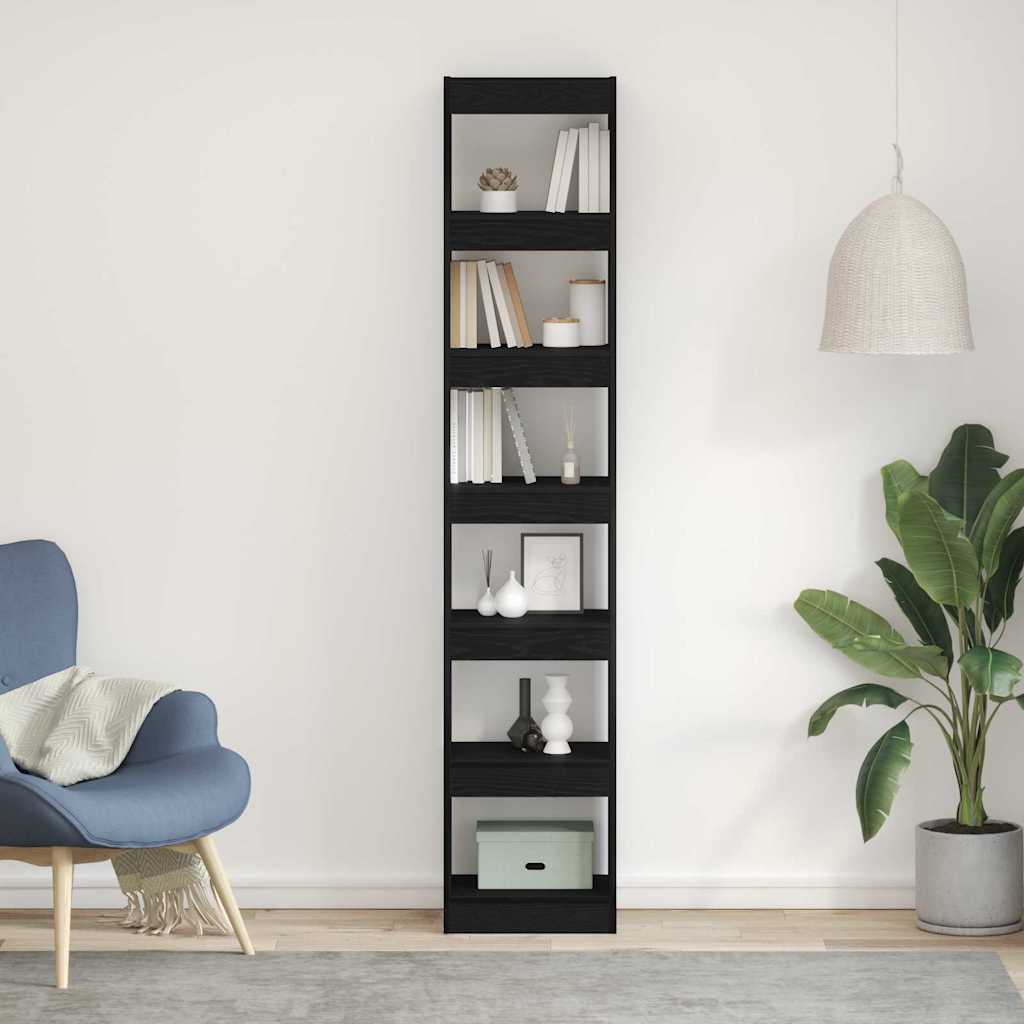 Boekenkast Zwart eiken 40 x 30 x 198 cm Bewerkt hout