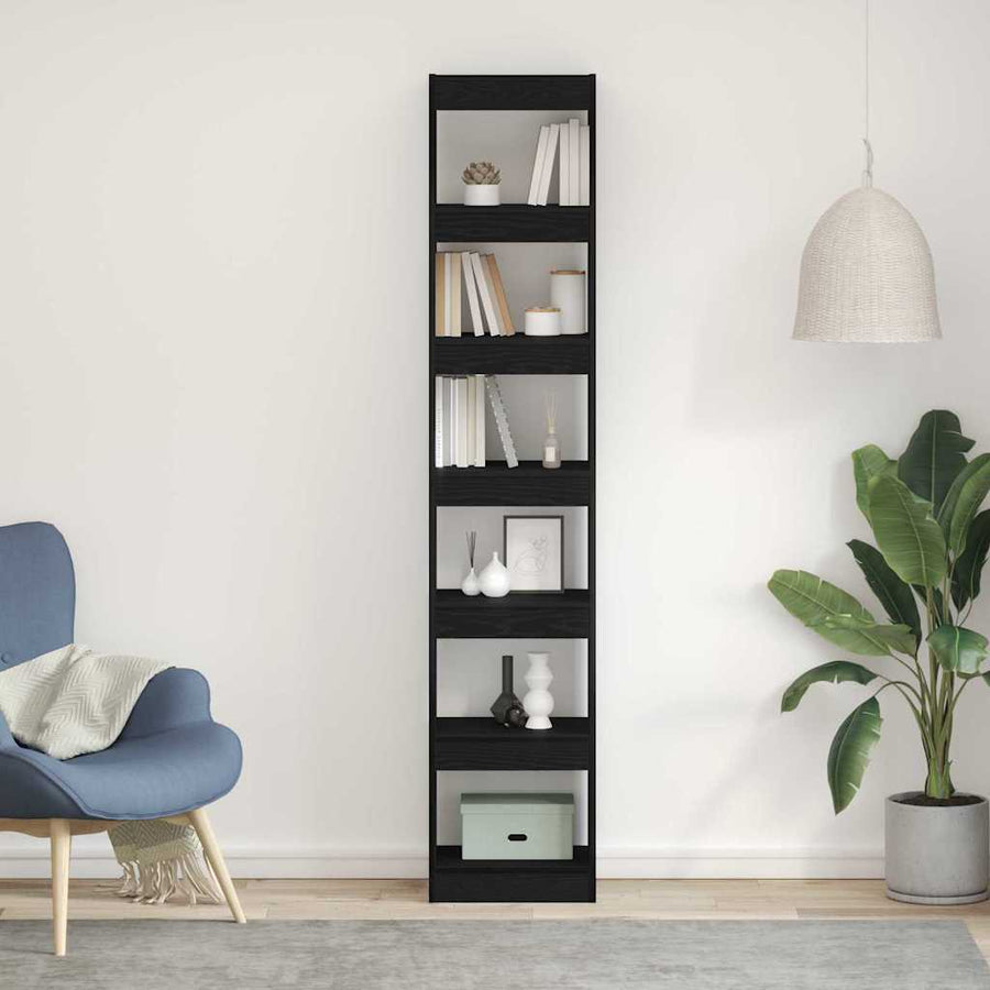 Boekenkast Zwart eiken 40 x 30 x 198 cm Bewerkt hout