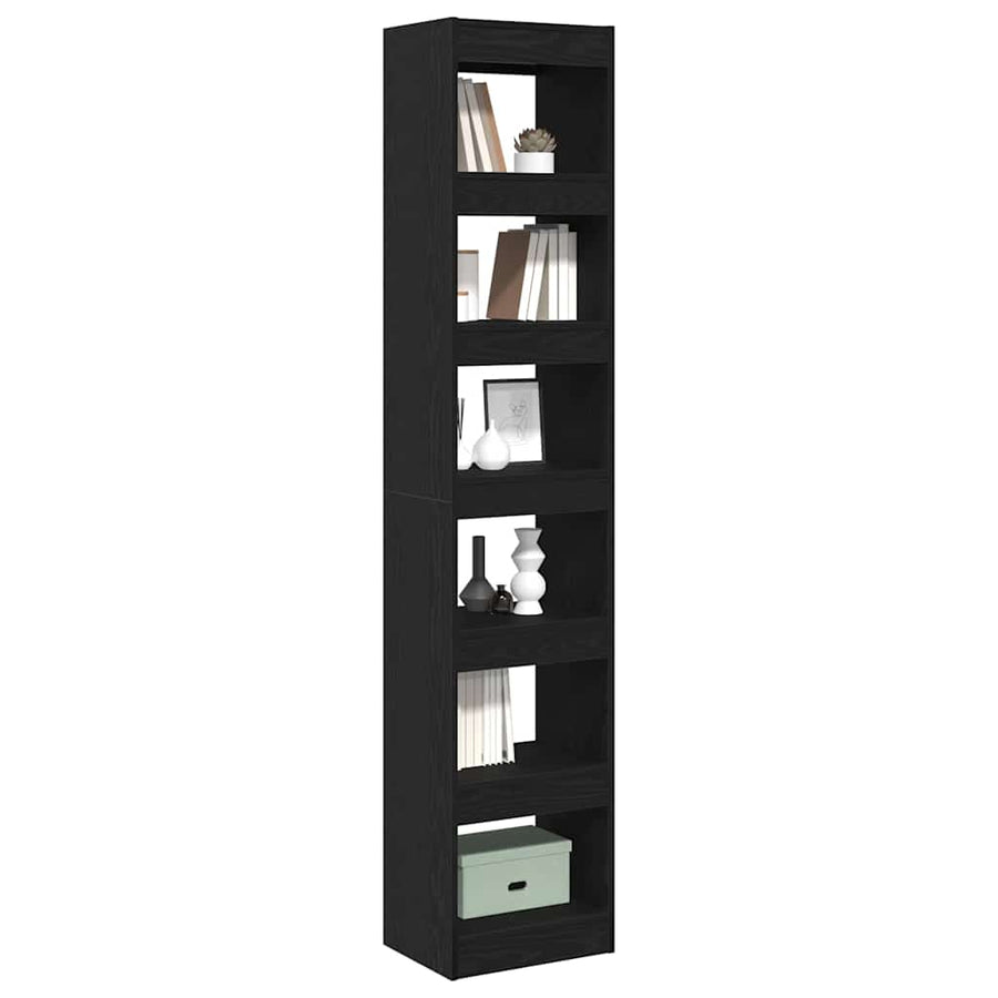 Boekenkast Zwart eiken 40 x 30 x 198 cm Bewerkt hout