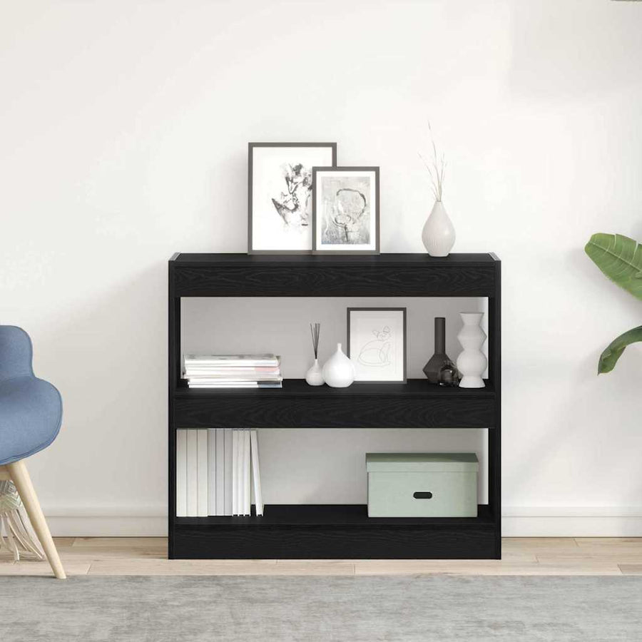 Boekenkast 2 pcs Zwart Eiken 80 x 30 x 72 cm Bewerkt hout