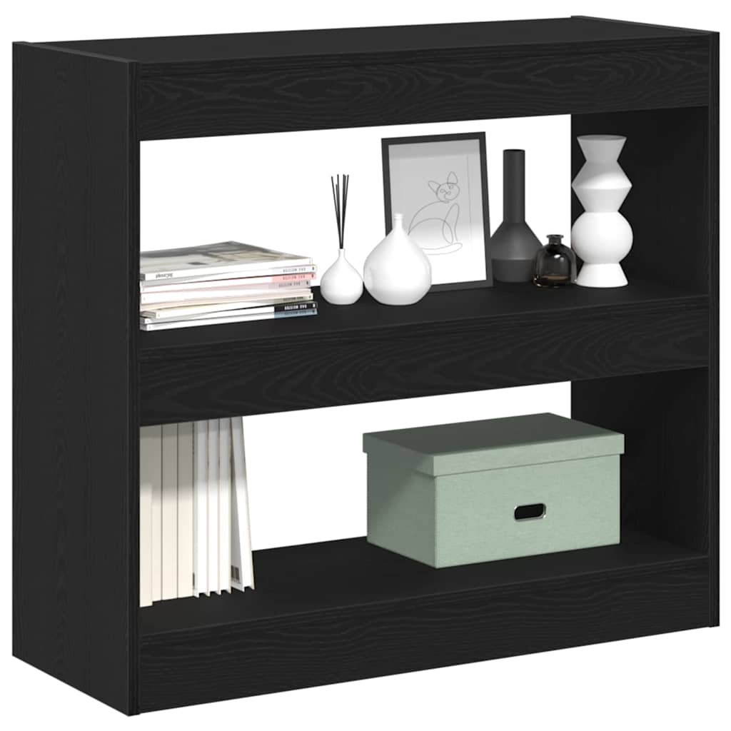 Boekenkast 2 pcs Zwart Eiken 80 x 30 x 72 cm Bewerkt hout