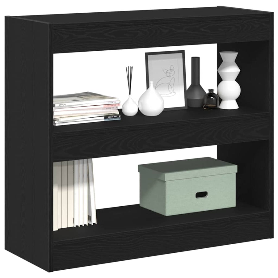Boekenkast 2 pcs Zwart Eiken 80 x 30 x 72 cm Bewerkt hout