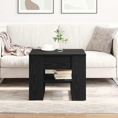 Salontafel Zwart Eiken 55,5 x 55 x 45 cm Bewerkt hout