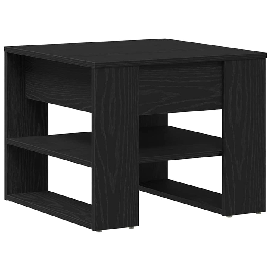 Salontafel Zwart Eiken 55,5 x 55 x 45 cm Bewerkt hout