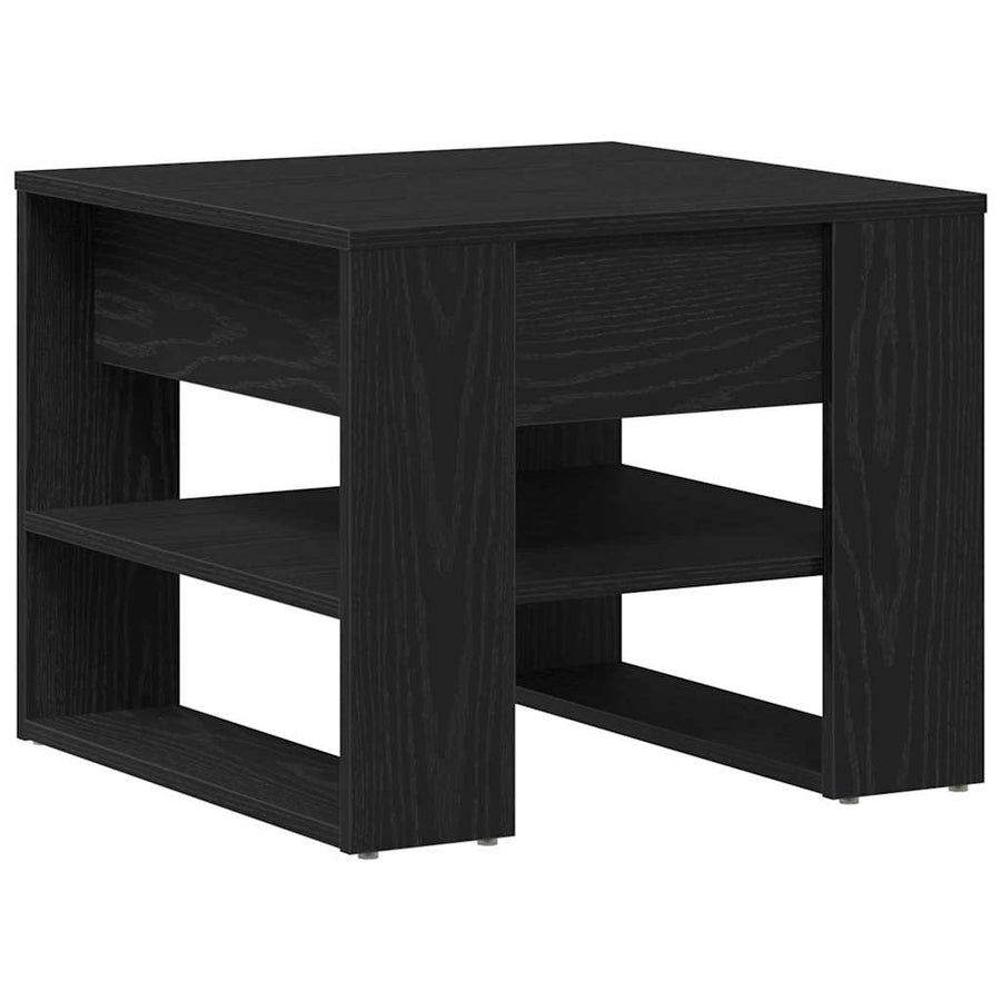Salontafel Zwart Eiken 55,5 x 55 x 45 cm Bewerkt hout