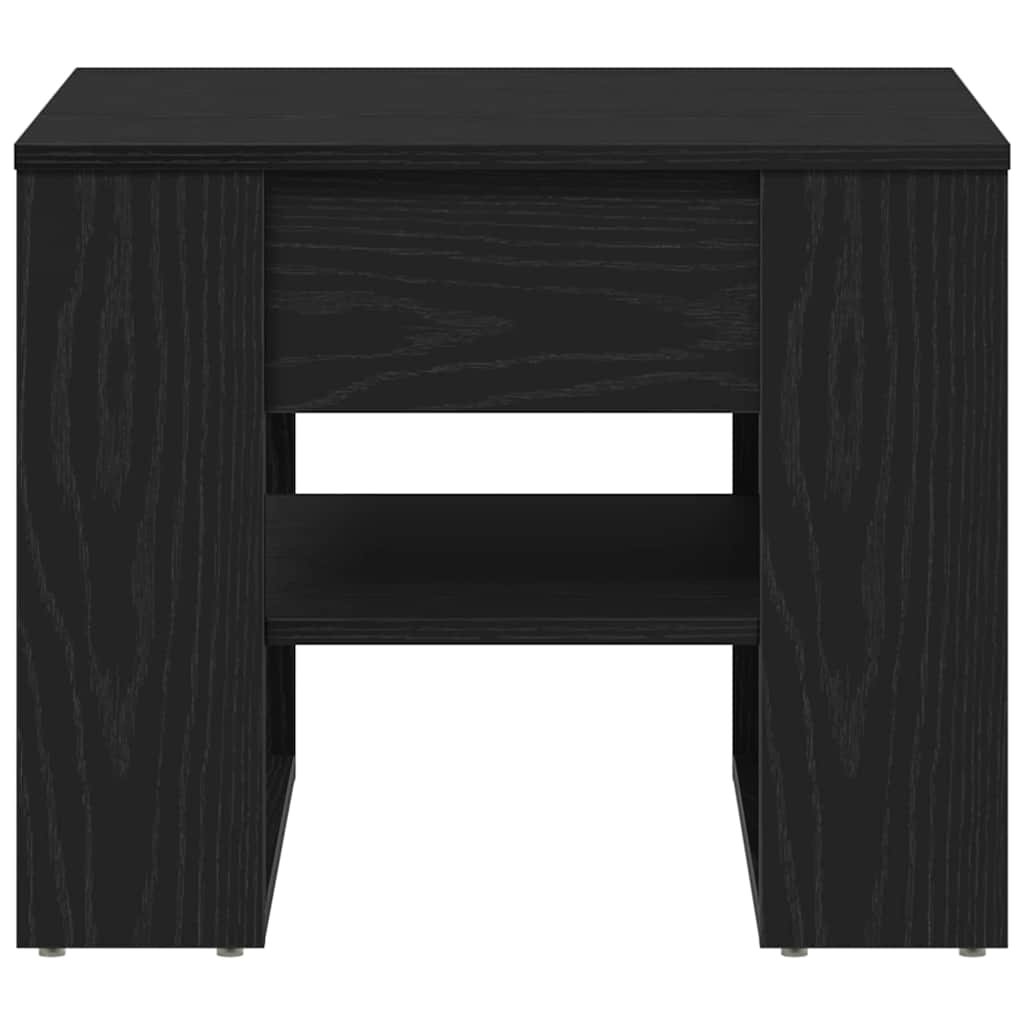Salontafel Zwart Eiken 55,5 x 55 x 45 cm Bewerkt hout