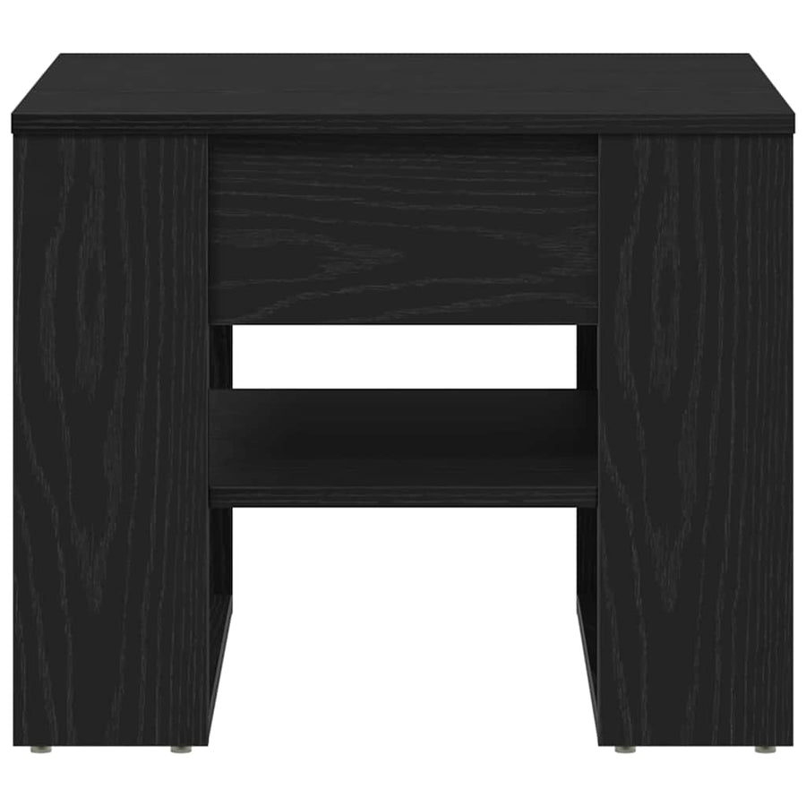 Salontafel Zwart Eiken 55,5 x 55 x 45 cm Bewerkt hout