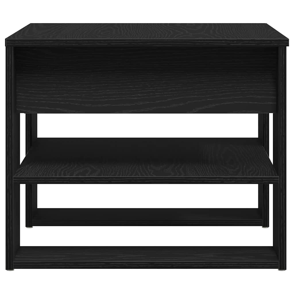 Salontafel Zwart Eiken 55,5 x 55 x 45 cm Bewerkt hout
