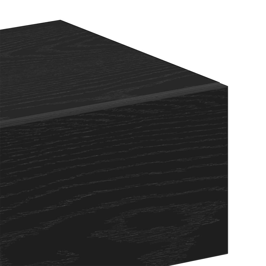 Nachtkastje 2 pcs Zwart Eiken 46 x 30 x 30 cm Bewerkt hout