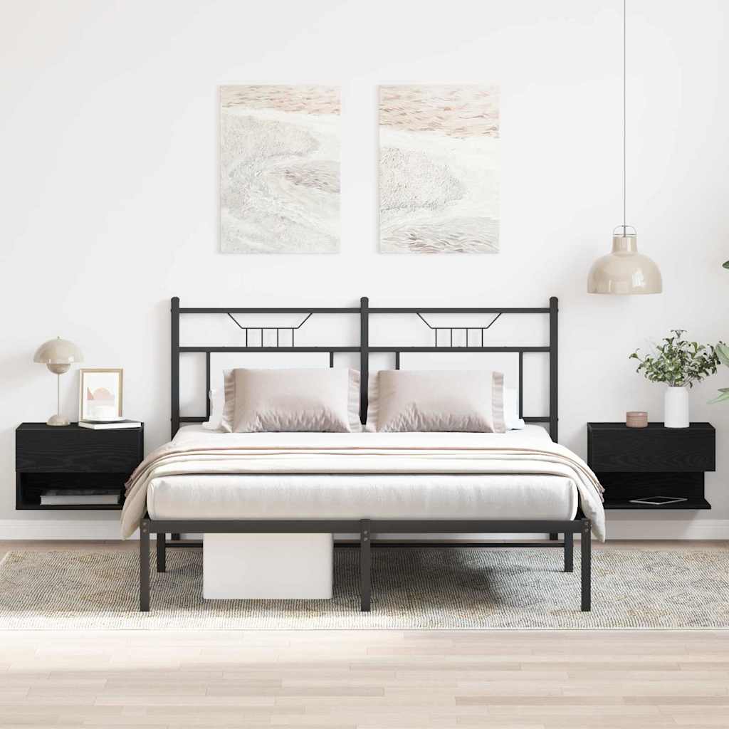 Nachtkastje 2 pcs Zwart Eiken 46 x 30 x 30 cm Bewerkt hout