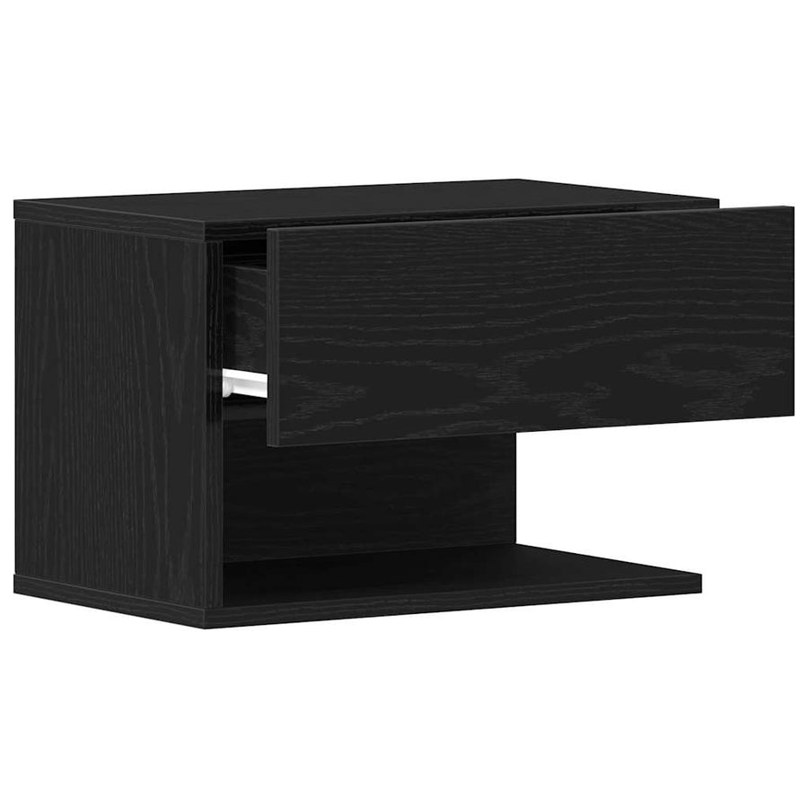 Nachtkastje 2 pcs Zwart Eiken 46 x 30 x 30 cm Bewerkt hout