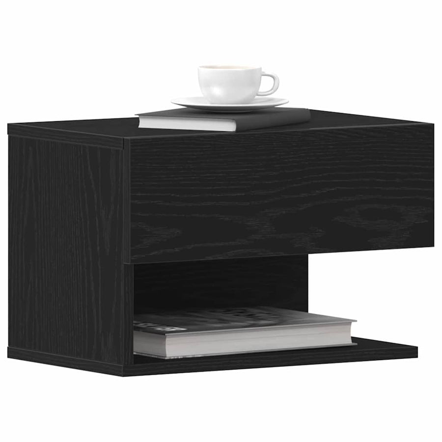 Nachtkastje 2 pcs Zwart Eiken 46 x 30 x 30 cm Bewerkt hout