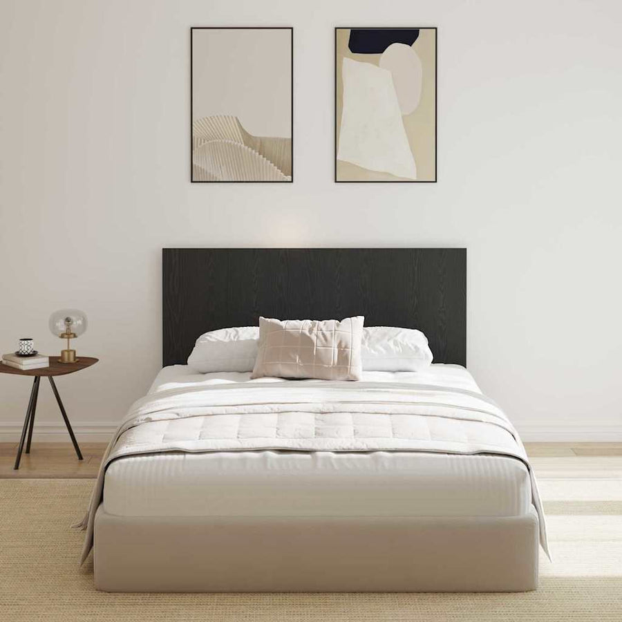 Bed Hoofdbord Zwart Eiken 160 x 1.5 x 80.5 cm Bewerkt hout