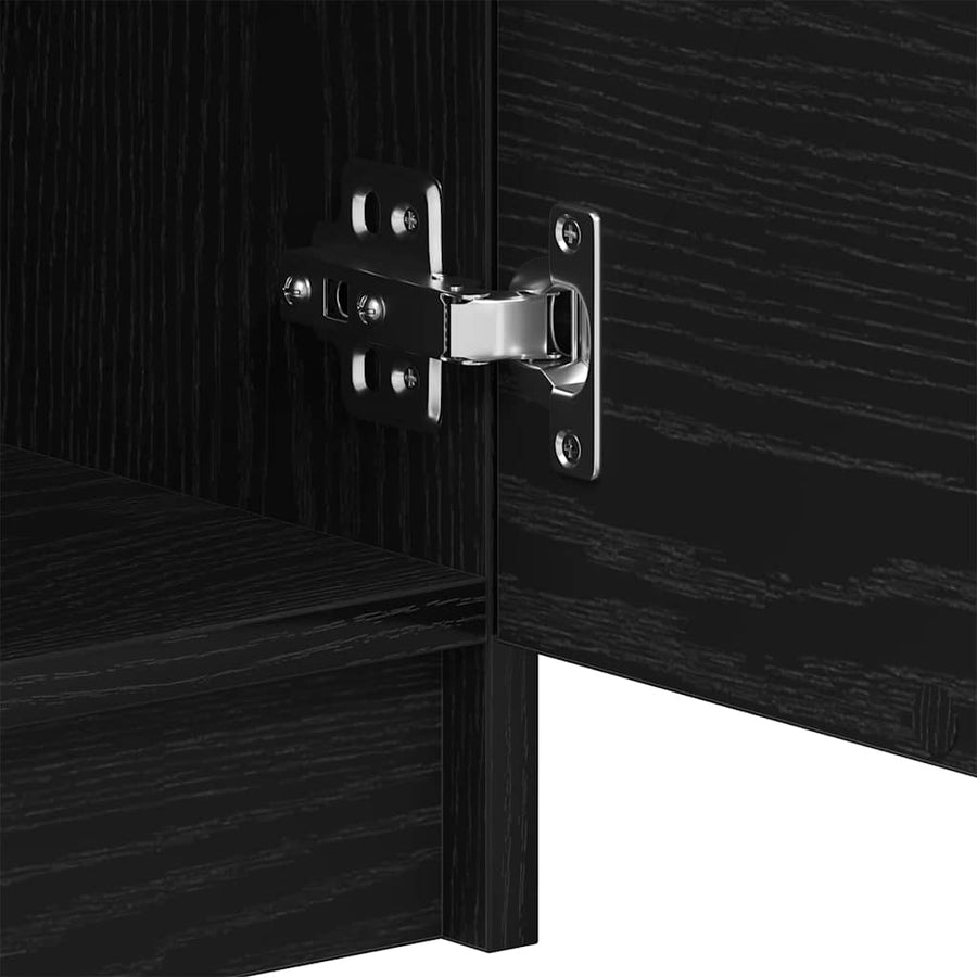 Dressoir met lade Zwart Eiken 60 x 30 x 70 cm Bewerkt hout