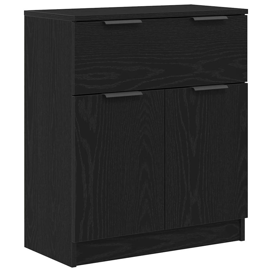 Dressoir met lade Zwart Eiken 60 x 30 x 70 cm Bewerkt hout