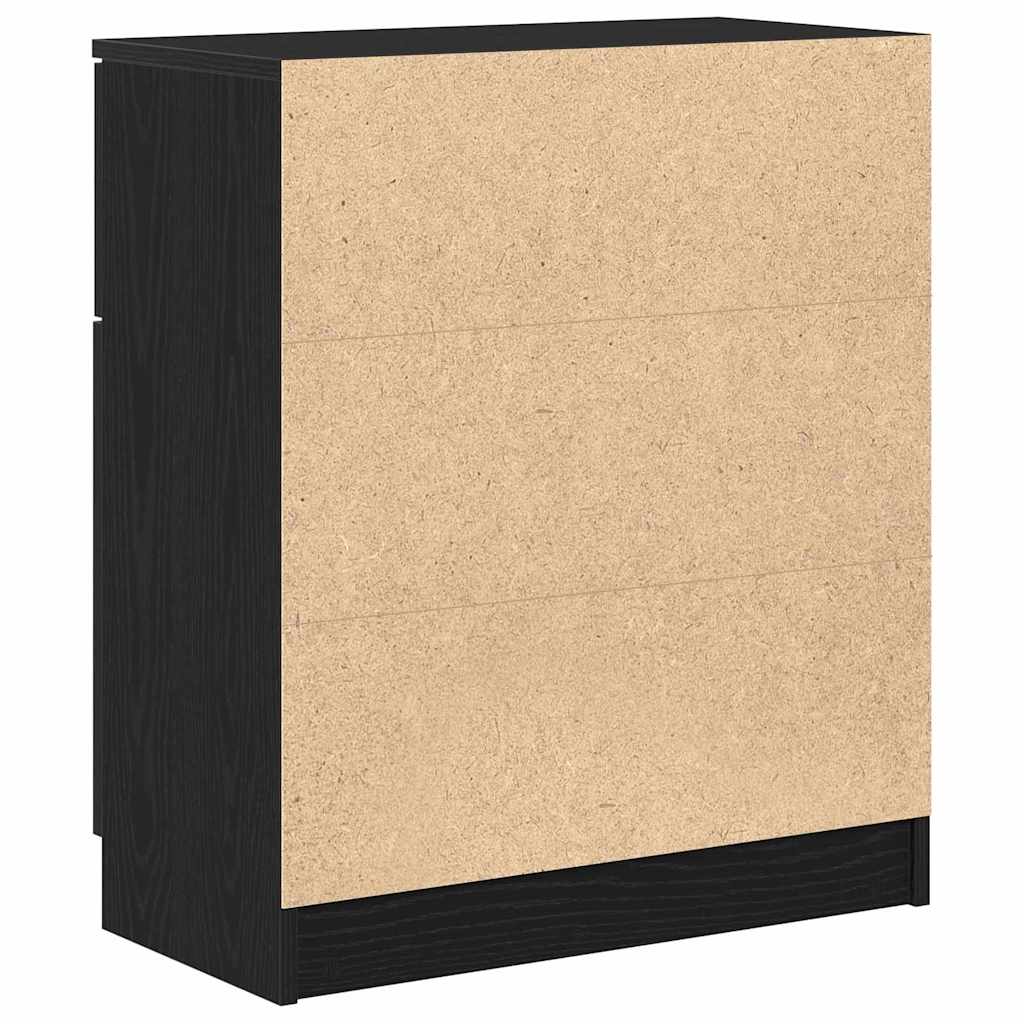 Dressoir met lade Zwart Eiken 60 x 30 x 70 cm Bewerkt hout