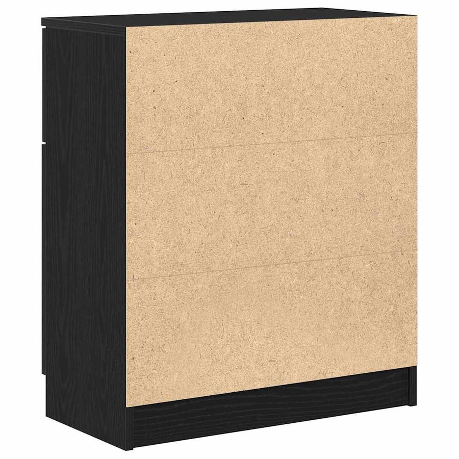 Dressoir met lade Zwart Eiken 60 x 30 x 70 cm Bewerkt hout