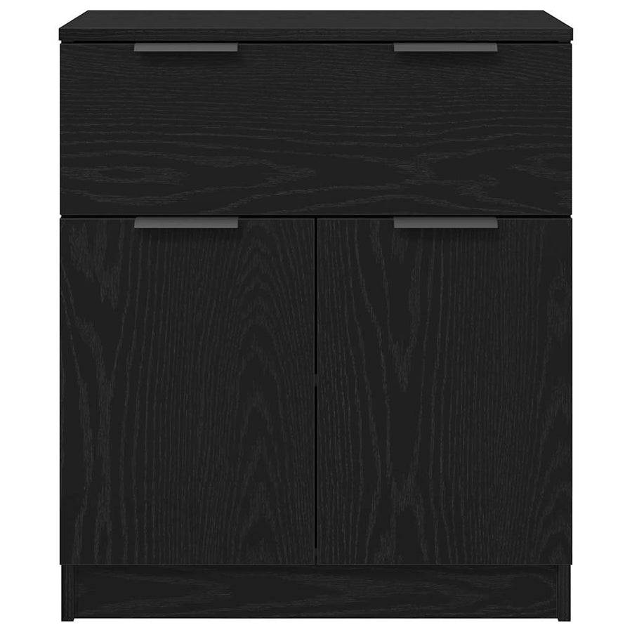 Dressoir met lade Zwart Eiken 60 x 30 x 70 cm Bewerkt hout