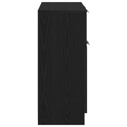 Dressoir met lade Zwart Eiken 60 x 30 x 70 cm Bewerkt hout