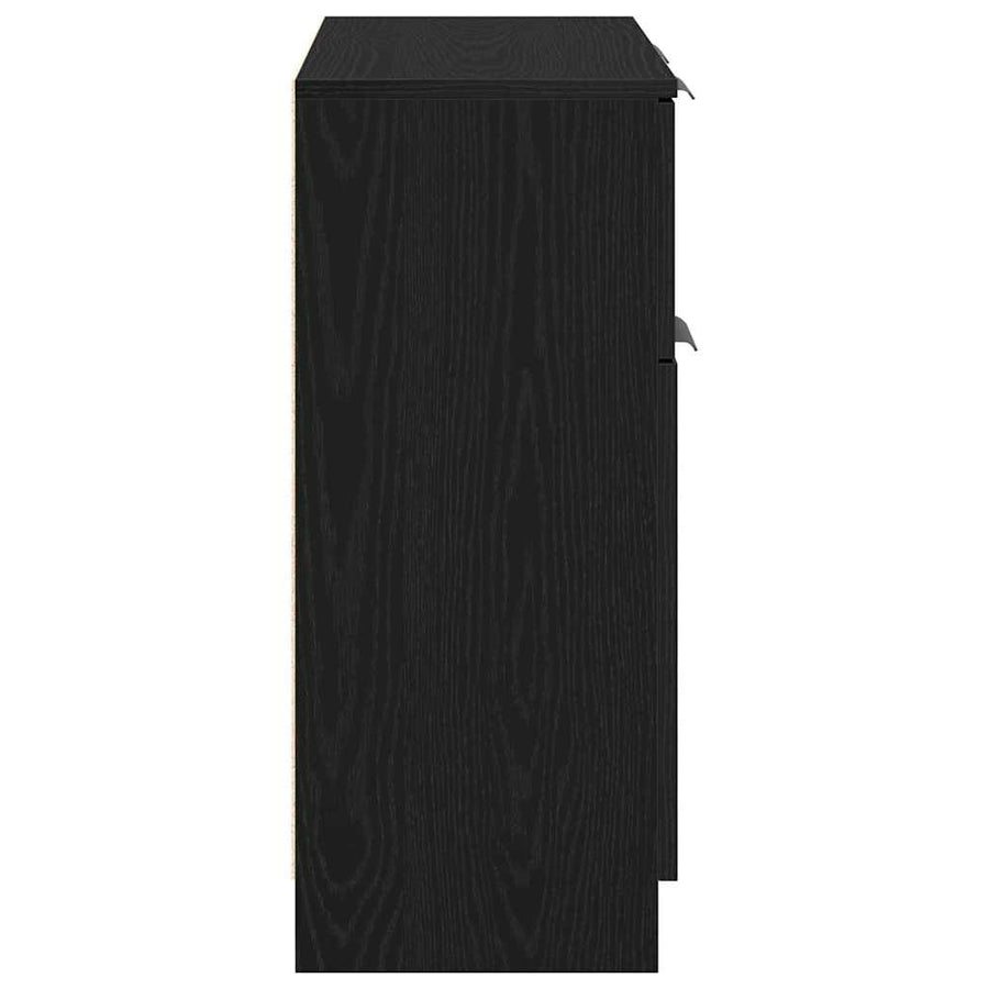 Dressoir met lade Zwart Eiken 60 x 30 x 70 cm Bewerkt hout