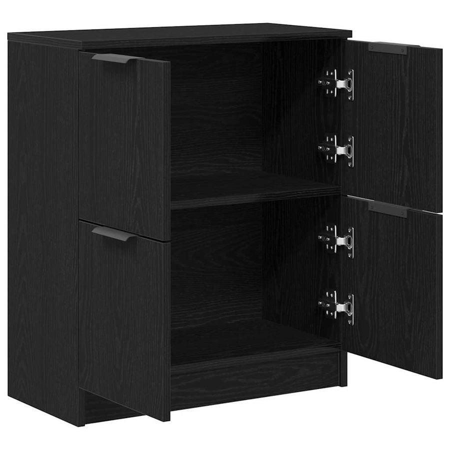 Dressoir Zwart Eiken 60 x 30 x 70 cm Bewerkt hout