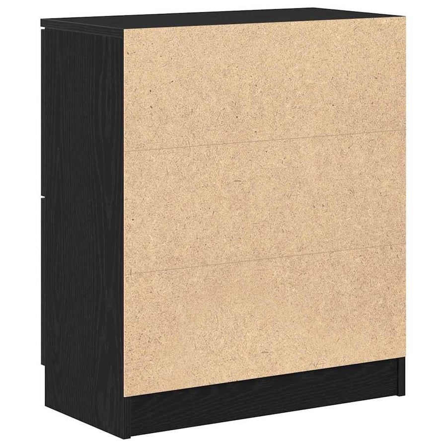 Dressoir Zwart Eiken 60 x 30 x 70 cm Bewerkt hout