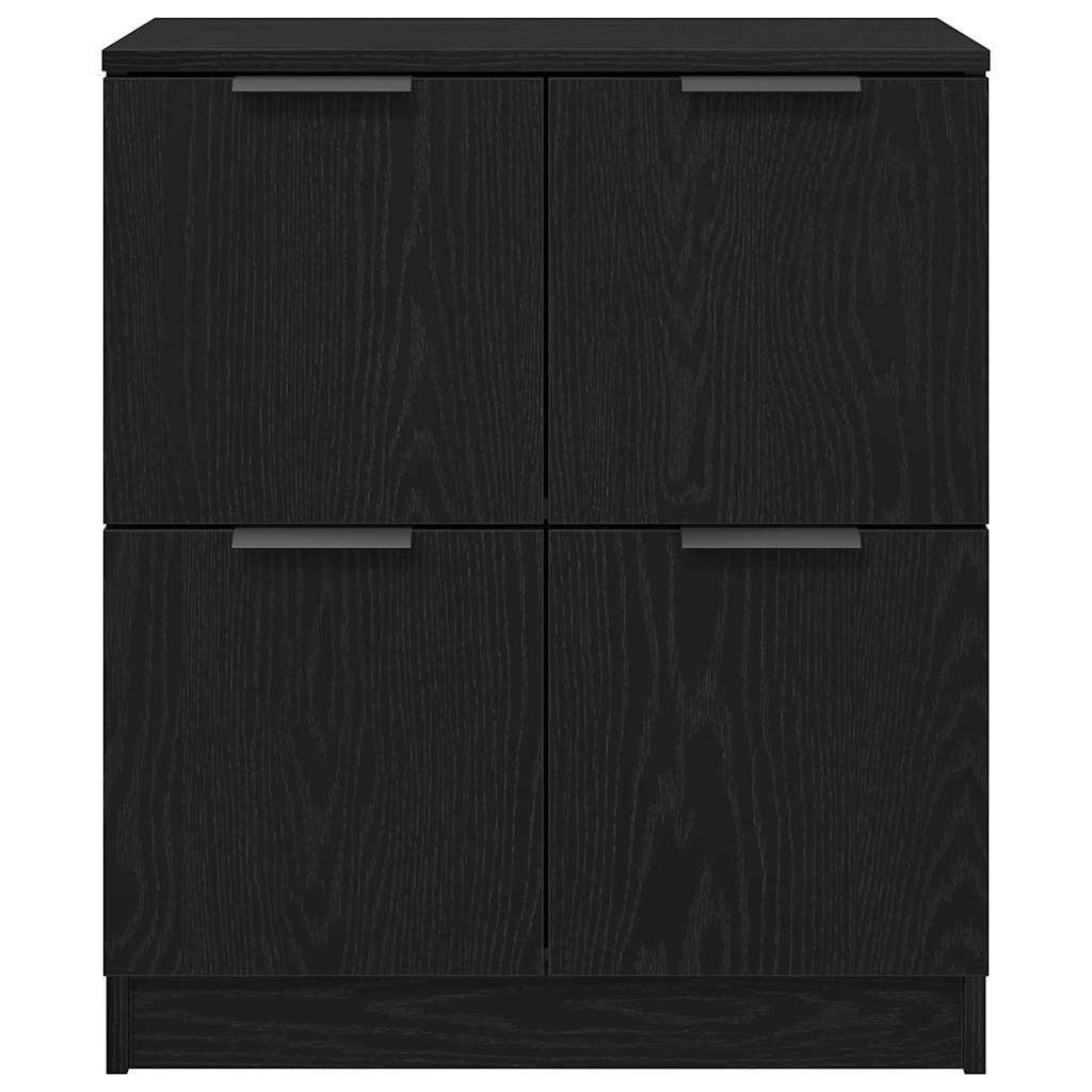 Dressoir Zwart Eiken 60 x 30 x 70 cm Bewerkt hout