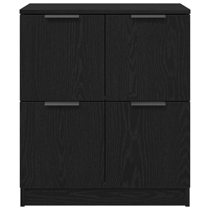 Dressoir Zwart Eiken 60 x 30 x 70 cm Bewerkt hout