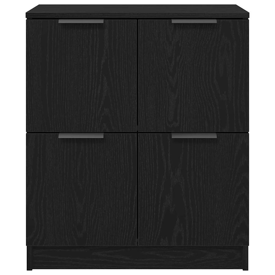 Dressoir Zwart Eiken 60 x 30 x 70 cm Bewerkt hout