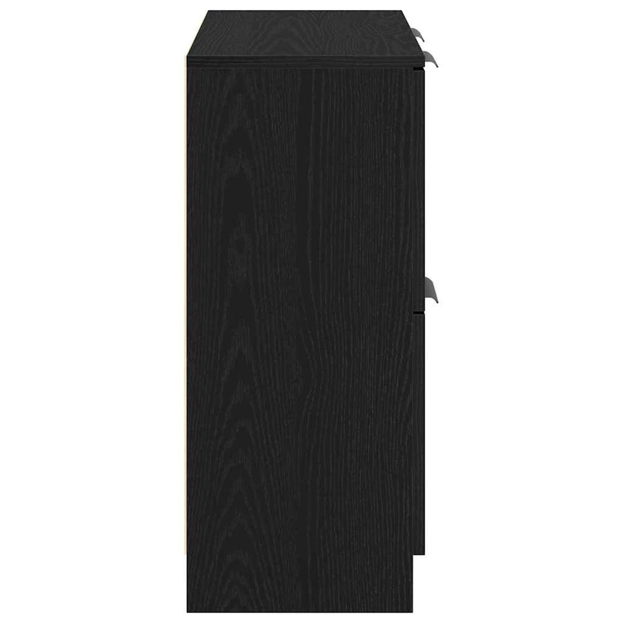 Dressoir Zwart Eiken 60 x 30 x 70 cm Bewerkt hout