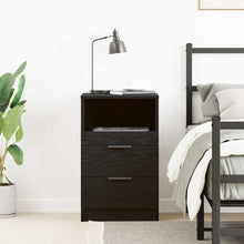 Nachtkastje Met Lade 40 X 35 X 65 Cm Bewerkt Hout 1 Zwart eiken