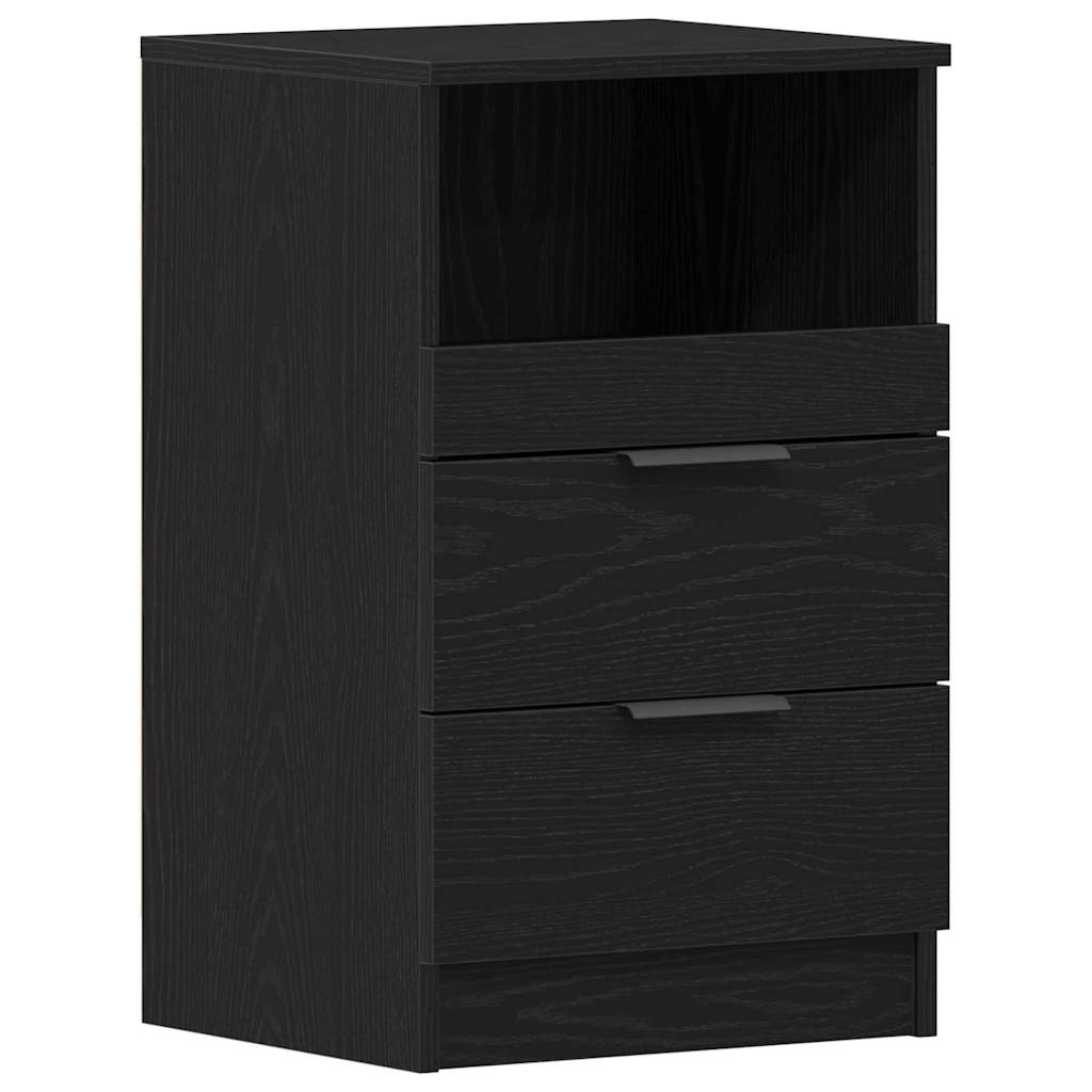 Nachtkastje Met Lade 40 X 35 X 65 Cm Bewerkt Hout 1 Zwart eiken