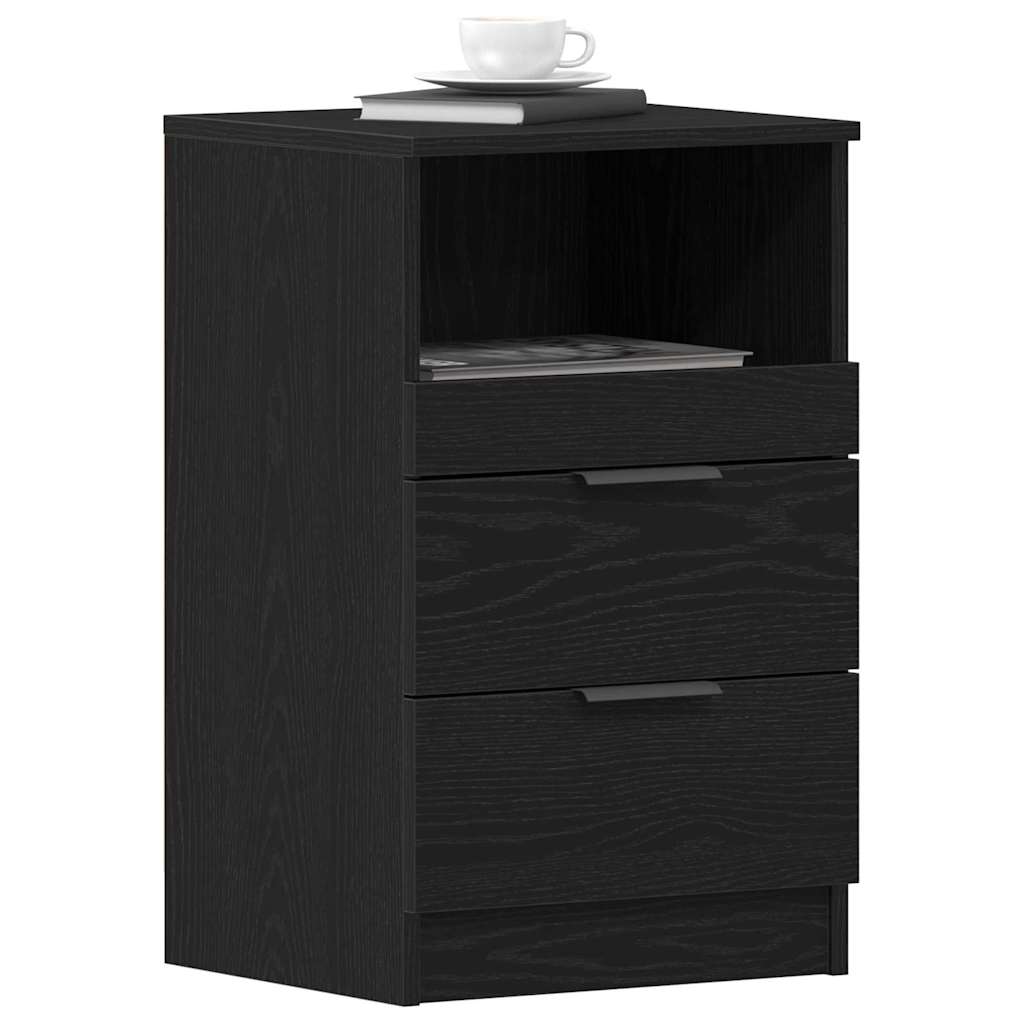 Nachtkastje Met Lade 40 X 35 X 65 Cm Bewerkt Hout 1 Zwart eiken