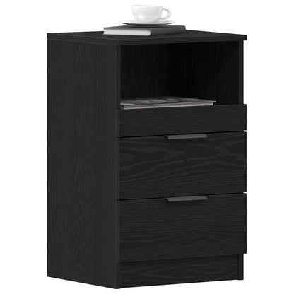 Nachtkastje Met Lade 40 X 35 X 65 Cm Bewerkt Hout 1 Zwart eiken