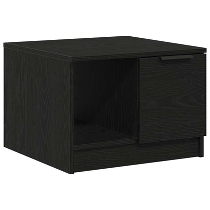 Salontafel with Drawer Zwart eiken 50 x 50 x 36 cm Bewerkt hout