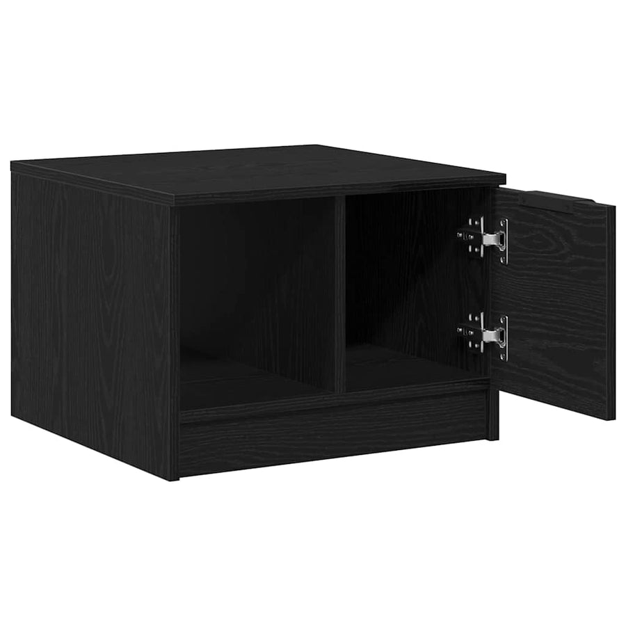 Salontafel with Drawer Zwart eiken 50 x 50 x 36 cm Bewerkt hout