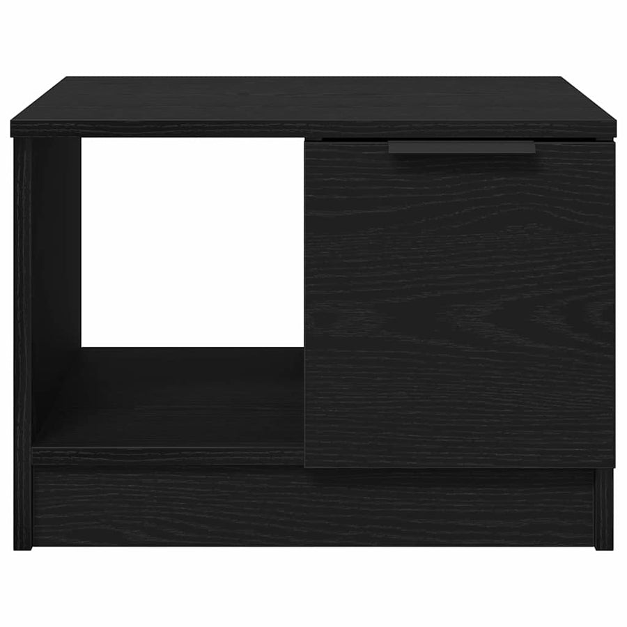 Salontafel with Drawer Zwart eiken 50 x 50 x 36 cm Bewerkt hout