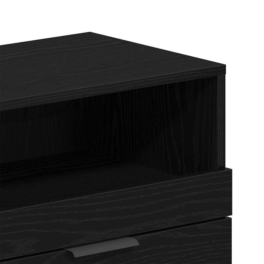 TV-kast met lade Zwart Eiken 150 x 33,5 x 45 cm Bewerkt hout