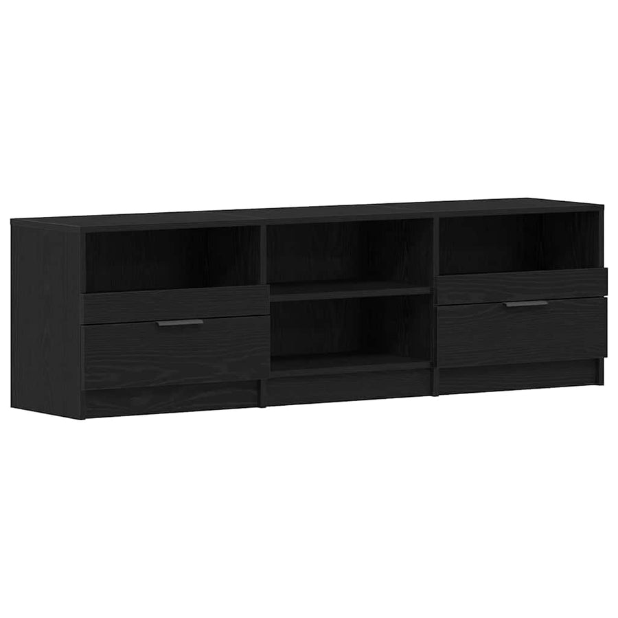 TV-kast met lade Zwart Eiken 150 x 33,5 x 45 cm Bewerkt hout