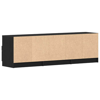 TV-kast met lade Zwart Eiken 150 x 33,5 x 45 cm Bewerkt hout