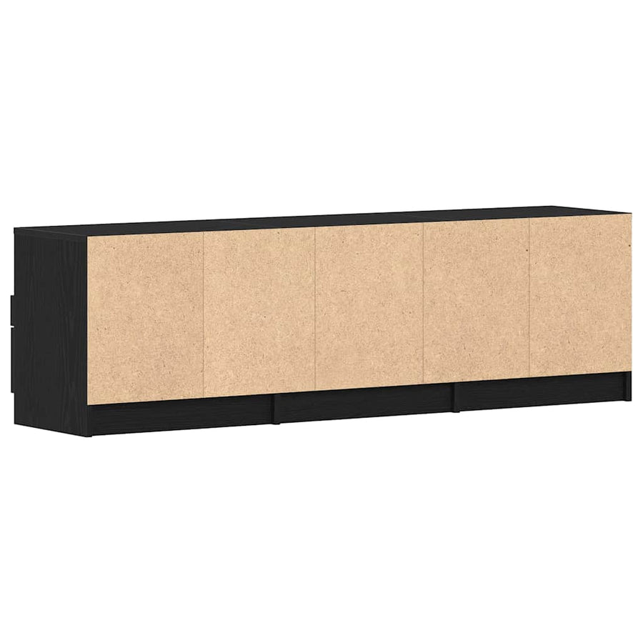 TV-kast met lade Zwart Eiken 150 x 33,5 x 45 cm Bewerkt hout