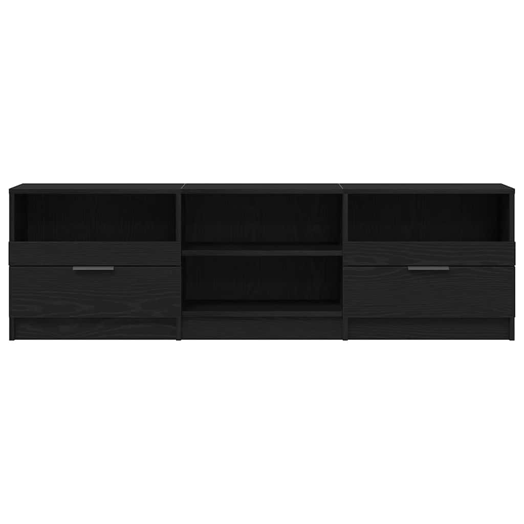 TV-kast met lade Zwart Eiken 150 x 33,5 x 45 cm Bewerkt hout