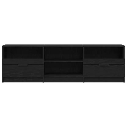 TV-kast met lade Zwart Eiken 150 x 33,5 x 45 cm Bewerkt hout