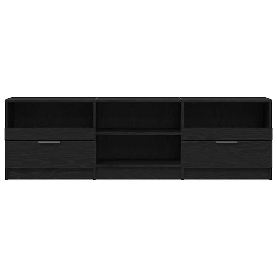 TV-kast met lade Zwart Eiken 150 x 33,5 x 45 cm Bewerkt hout